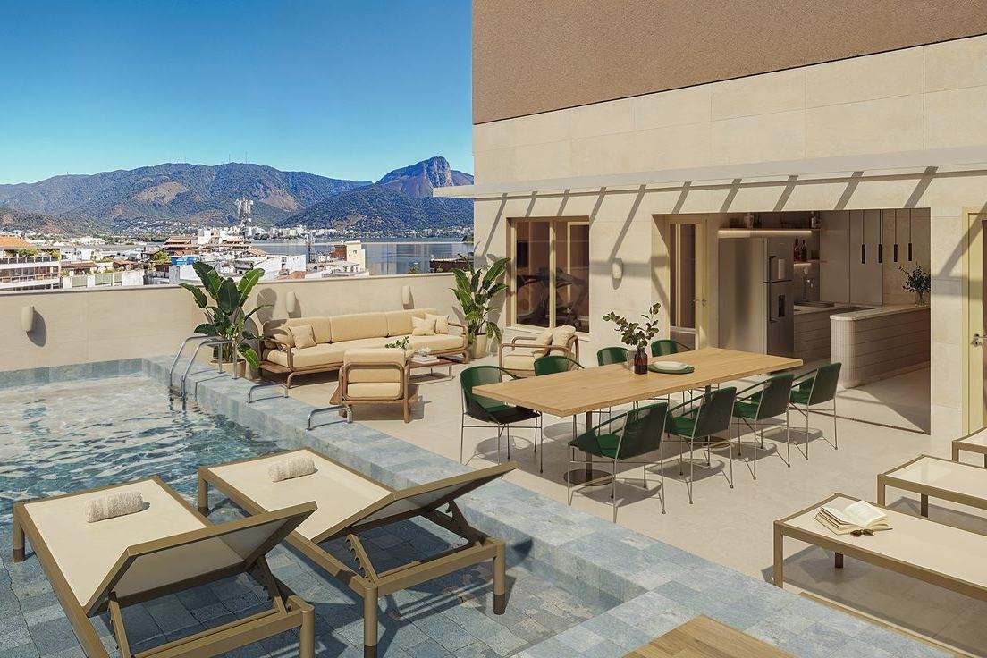Piscina no rooftop do Be.in.Rio Nascimento Silva 387, em Ipanema