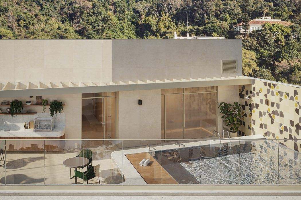 Terraço com piscina do Be.in.Rio Pompeu Loureiro 110, em Copacabana